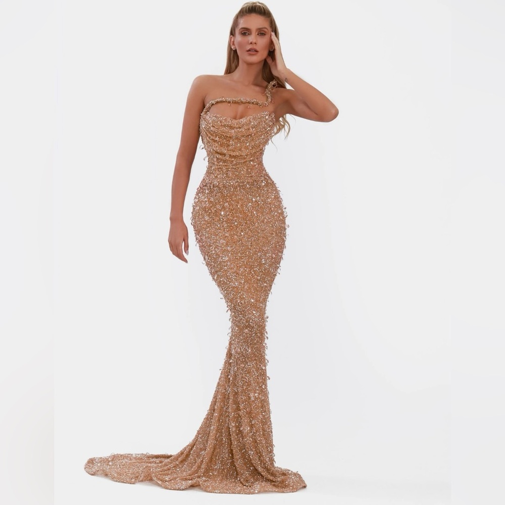 Albina Dyla Gold Dress